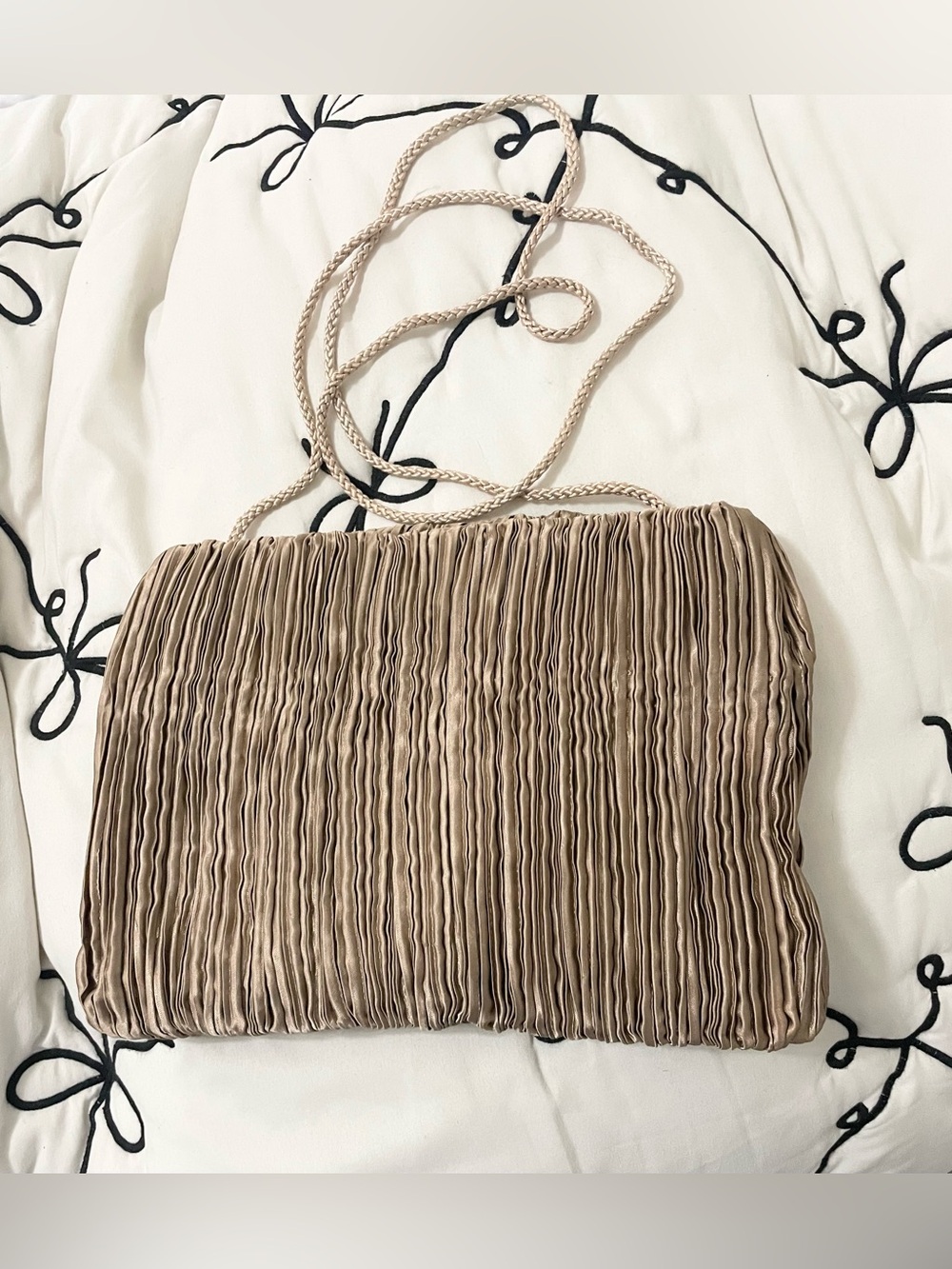 Kate Landry Pleated Clutch Handbag in Taupe